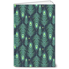 Peacock Pattern 8  x 10  Softcover Notebook