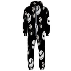 Jack Print, White, Before, Plain, Black, Simple, Christmas Hooded Jumpsuit (men) by nateshop