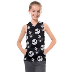 Jack Print, White, Before, Plain, Black, Simple, Christmas Kids  Sleeveless Hoodie by nateshop