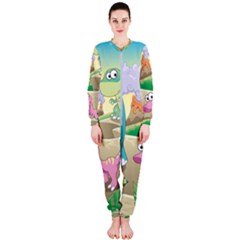 Kids Mural Cartoon Dinosaur Onepiece Jumpsuit (ladies) by nateshop