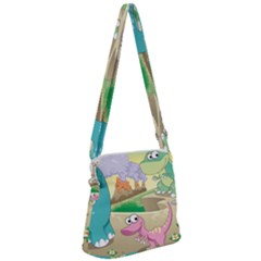 Kids Mural Cartoon Dinosaur Zipper Messenger Bag by nateshop