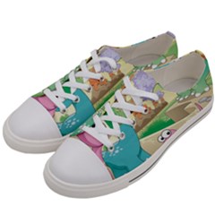 Kids Mural Cartoon Dinosaur Men s Low Top Canvas Sneakers by nateshop