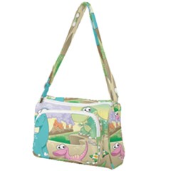 Kids Mural Cartoon Dinosaur Front Pocket Crossbody Bag by nateshop