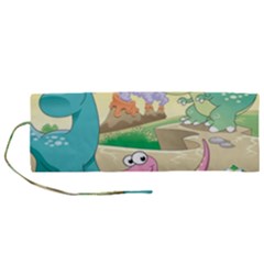 Kids Mural Cartoon Dinosaur Roll Up Canvas Pencil Holder (m) by nateshop