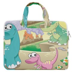Kids Mural Cartoon Dinosaur Macbook Pro 13  Double Pocket Laptop Bag by nateshop