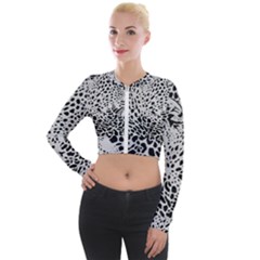 Leopard In Art, Animal, Graphic, Illusion Long Sleeve Cropped Velvet Jacket