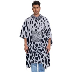 Leopard In Art, Animal, Graphic, Illusion Men s Hooded Rain Ponchos