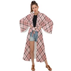 Pink Burberry, Abstract Maxi Kimono by nateshop