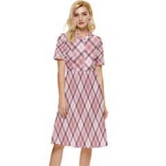 Pink Burberry, Abstract Button Top Knee Length Dress by nateshop