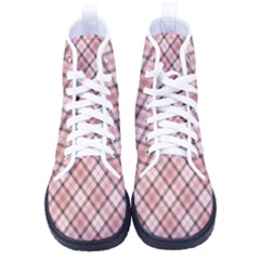 Pink Burberry, Abstract Kid s High-top Canvas Sneakers by nateshop