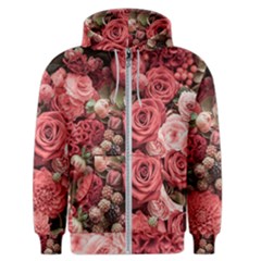 Pink Roses, Flowers, Love, Nature Men s Zipper Hoodie by nateshop