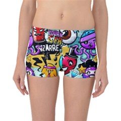 Cartoon Graffiti, Art, Black, Colorful Boyleg Bikini Bottoms by nateshop