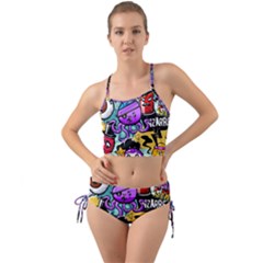 Cartoon Graffiti, Art, Black, Colorful Mini Tank Bikini Set by nateshop