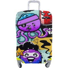 Cartoon Graffiti, Art, Black, Colorful Luggage Cover (large) by nateshop