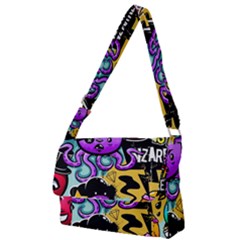 Cartoon Graffiti, Art, Black, Colorful Full Print Messenger Bag (s) by nateshop