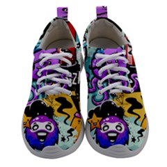 Cartoon Graffiti, Art, Black, Colorful Women Athletic Shoes by nateshop