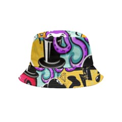 Cartoon Graffiti, Art, Black, Colorful Bucket Hat (kids) by nateshop