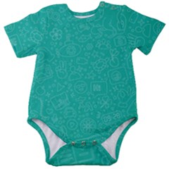 Background, Doodle, Pattern, Baby Short Sleeve Bodysuit by nateshop