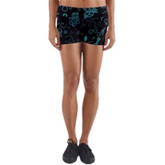 Cartoon, Halloween, Black, Dark Yoga Shorts