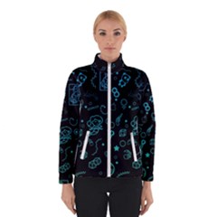 Cartoon, Halloween, Black, Dark Women s Bomber Jacket