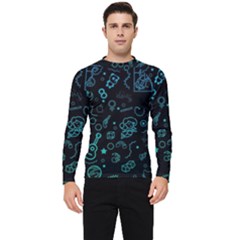 Cartoon, Halloween, Black, Dark Men s Long Sleeve Rash Guard