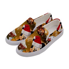 Cartoons, Disney, Merry Christmas, Minnie Women s Canvas Slip Ons by nateshop