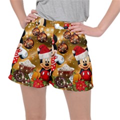Cartoons, Disney, Merry Christmas, Minnie Women s Ripstop Shorts by nateshop