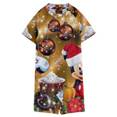 Cartoons, Disney, Merry Christmas, Minnie Kids  Boyleg Half Suit Swimwear by nateshop