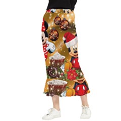 Cartoons, Disney, Merry Christmas, Minnie Maxi Fishtail Chiffon Skirt by nateshop