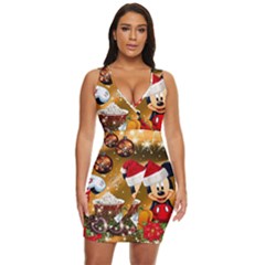 Cartoons, Disney, Merry Christmas, Minnie Draped Bodycon Dress by nateshop