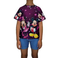 Cartoons, Disney, Mickey Mouse, Minnie Kids  Short Sleeve Swimwear by nateshop