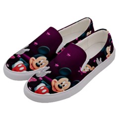 Cartoons, Disney, Mickey Mouse, Minnie Men s Canvas Slip Ons by nateshop