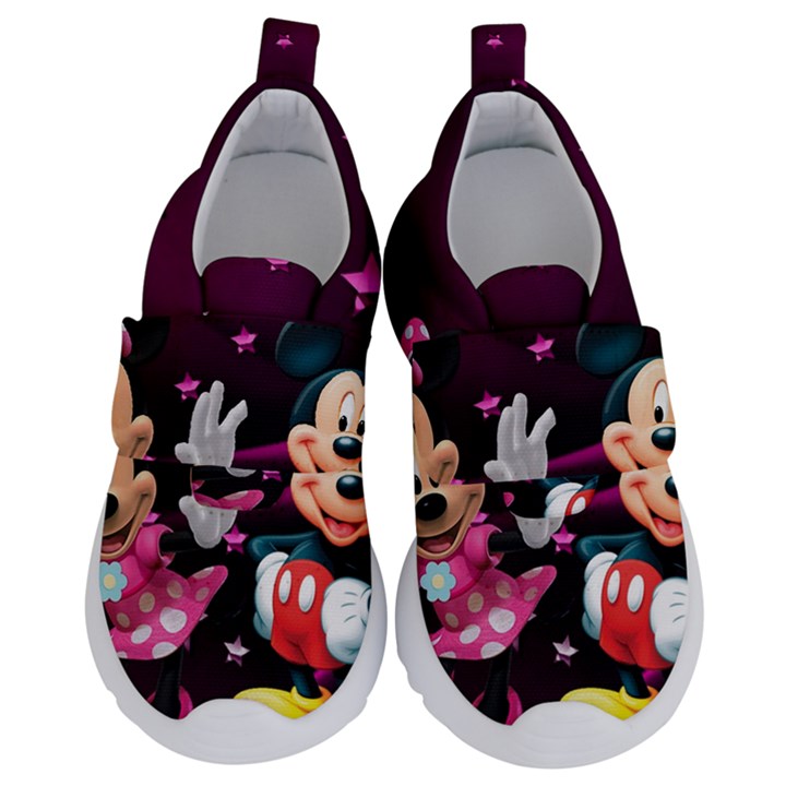 Cartoons, Disney, Mickey Mouse, Minnie Kids  Velcro No Lace Shoes