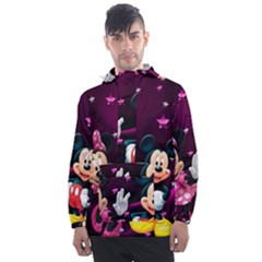 Cartoons, Disney, Mickey Mouse, Minnie Men s Front Pocket Pullover Windbreaker