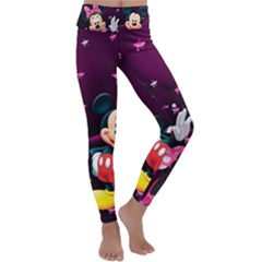 Cartoons, Disney, Mickey Mouse, Minnie Kids  Lightweight Velour Classic Yoga Leggings