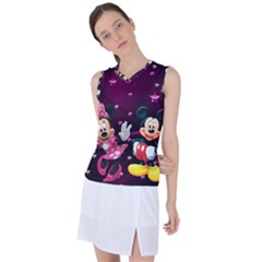 Cartoons, Disney, Mickey Mouse, Minnie Women s Sleeveless Sports Top by nateshop