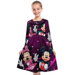 Cartoons, Disney, Mickey Mouse, Minnie Kids  Midi Sailor Dress by nateshop