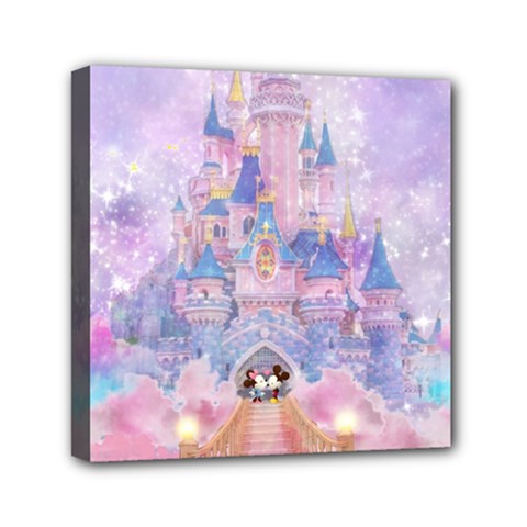 Disney Castle, Mickey And Minnie Mini Canvas 6  X 6  (stretched) by nateshop