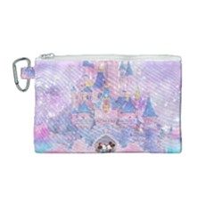 Disney Castle, Mickey And Minnie Canvas Cosmetic Bag (Medium)