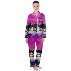 Mickey And Minnie, Mouse, Disney, Cartoon, Love Women s Long Sleeve Satin Pajamas Set	