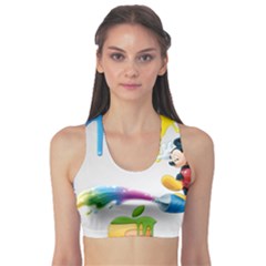 Mickey Mouse, Apple Iphone, Disney, Logo Fitness Sports Bra by nateshop