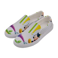 Mickey Mouse, Apple Iphone, Disney, Logo Women s Canvas Slip Ons by nateshop