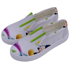 Mickey Mouse, Apple Iphone, Disney, Logo Kids  Canvas Slip Ons