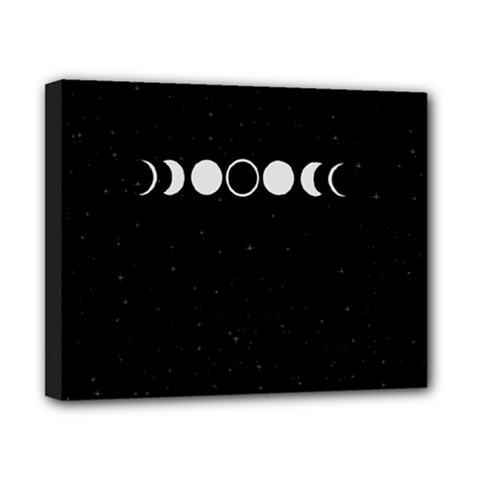 Moon Phases, Eclipse, Black Canvas 10  X 8  (stretched) by nateshop