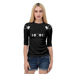 Moon Phases, Eclipse, Black Quarter Sleeve Raglan T-Shirt