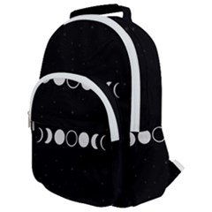 Moon Phases, Eclipse, Black Rounded Multi Pocket Backpack