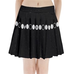 Moon Phases, Eclipse, Black Pleated Mini Skirt