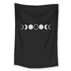 Moon Phases, Eclipse, Black Large Tapestry