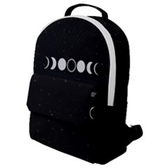 Moon Phases, Eclipse, Black Flap Pocket Backpack (Small)