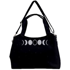 Moon Phases, Eclipse, Black Double Compartment Shoulder Bag